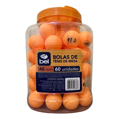 Bolas Bolinhas De Ping Pong Pote Com 60 Unidades 40mm Bel