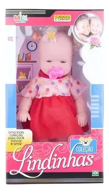 Boneca Coleção Lindinhas Baby Com Chupeta E Xuxinha - Milk