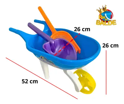 Brinquedo Infantil Carrinho De Mão Praia 9 Pç Rei Do Balde