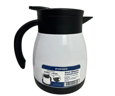 Bule Inox Elegance Garrafa Térmica Para Chá Café Água 500ml Branco