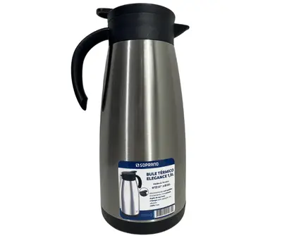 Bule Térmico Soprano 1,5 Lt Aço Inox Com Gatilho Prateado