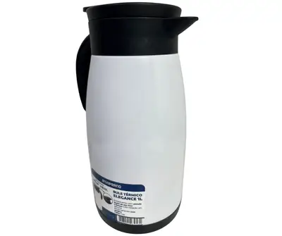 Bule Térmico Soprano 1 Litro Aço Inox Com Gatilho Branco
