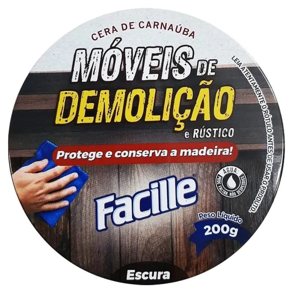 CERA CARNAÚBA LUSTRA MÓVEIS DEMOLIÇÃO 200G ESCURA