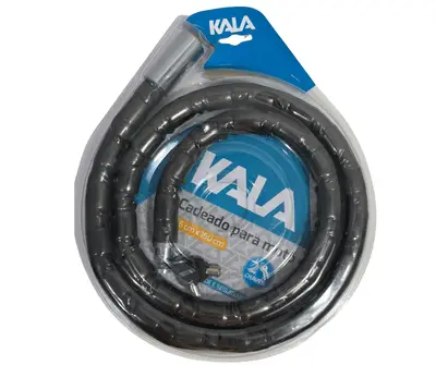 Cadeado Grosso Corrente Trava Bike Moto 2,5mm X 1,5 MT Kala