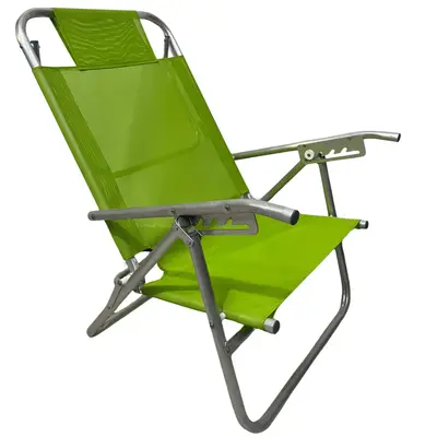 Cadeira De Praia Conforto Oversize Reclinavel 140kg Ronchetti Verde