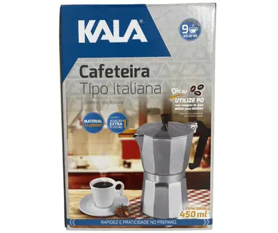 Cafeteira Italiana Alumínio 9 Xícaras Moka 450ml Kala