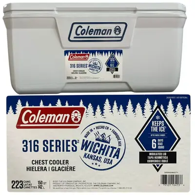 Caixa Térmica Cooler 150 Qt 142 Lt Marine Branca Coleman