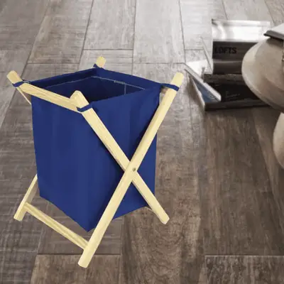 Cesto De Roupas Multi Dobrável Madeira Multiuso Bel Azul Mar