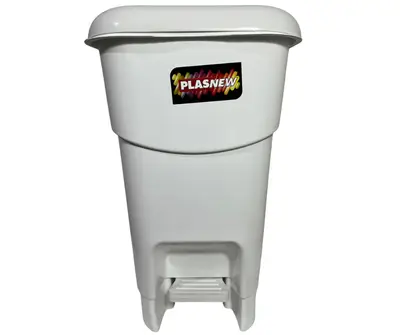 Coletor Cesto Lixeira De Pedal 40 Lt Plasnew Branco