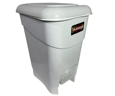 Coletor Cesto Lixeira De Pedal 40 Lt Plasnew Branco