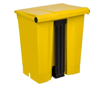 Coletor Lixeira De Pedal 60 Lt Bralimpia Amarela