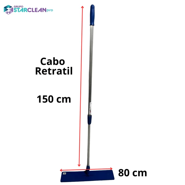 Conjunto Mop Pó Profi 80cm Com Cabo Starclean Base Plastica
