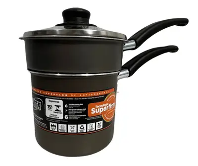 Cuscuzeira Antiaderente 1l Mta Aluminio Tampa Vidro Grafite