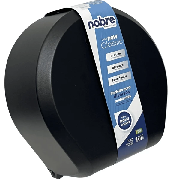 Dispenser Porta Papel Higiênico Rolão New Classic Preto
