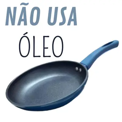 Frigideira Ceramica Antiaderente Frita Sem Óleo Indução Azul
