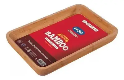 Gamela Bandeja Churrasco Bamboo Retangular 30x45cm - Mor