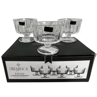 Jogo 6 Taça Cristal Para Sobremesa L'hermitage 190ml Soho