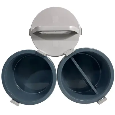 Jogo De Marmitas Térmica Divisórias 2 Pç 1,5 L Cinza Soprano