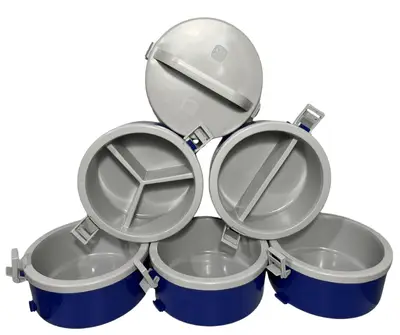 Jogo De Marmitas Térmica Divisórias 5 Peças 1,5 Litro Azul Soprano