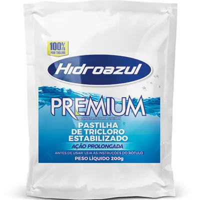 Kit 05 Pastilha Tablete Hidroazul Premium 200g Para Piscina