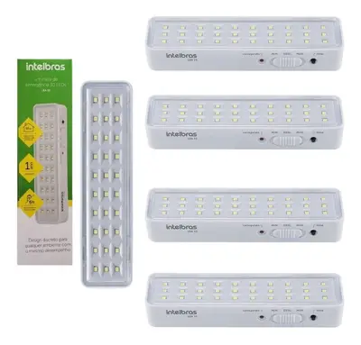 Kit 05 Und Luminária De Emergência Intelbras Lea 30 Led 1 W