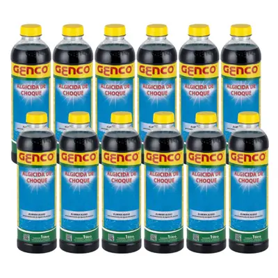 Kit 12 Un Algicida Choque Água Verde 01 Lt Genco