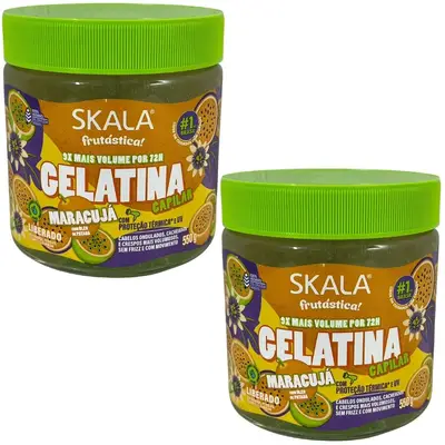 Kit 2 Gelatina Capilar Maracujá Skala Proteção Térmica 550g
