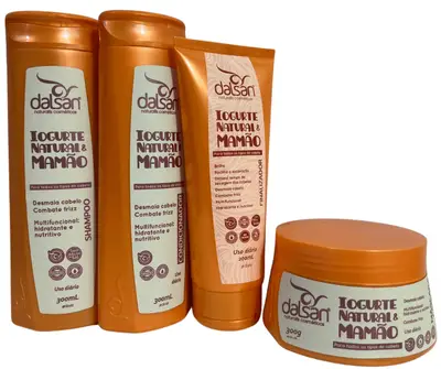 Kit Dalsan Tratamento Cabelo Liso Iogurte e Mamão