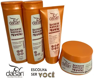 Kit Dalsan Tratamento Cabelo Liso Iogurte e Mamão