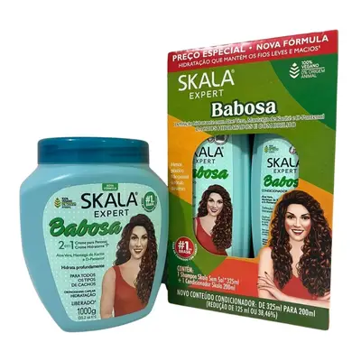Kit Skala Creme 01 kg Babosa + Shampoo + Condicionador