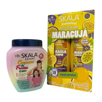 Kit Skala Creme 01 kg Coquetel + Shampoo + Condicionador