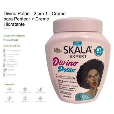 Kit Skala Creme 01 kg Divino Potão + Shampoo + Condicionador