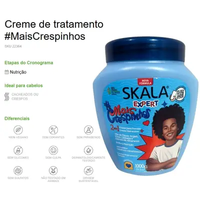 Kit Skala Creme 01 kg Mais Crespinhos + Shampoo + Condicionador