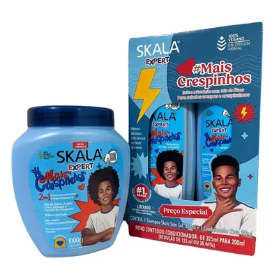 Kit Skala Creme 01 kg Mais Crespinhos + Shampoo + Condicionador