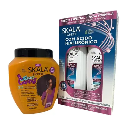 Kit Skala Creme 01 kg Mais Crespos + Shampoo + Condicionador