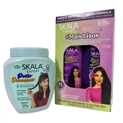 Kit Skala Creme 01 kg Potão Desmaiado + Shampoo + Condicionador