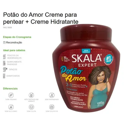Kit Skala Creme 01 kg Potão do Amor + Shampoo + Condicionador