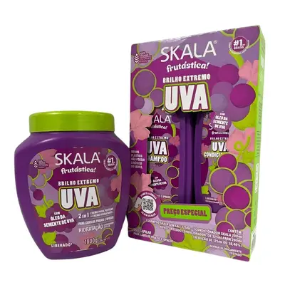 Kit Skala Creme 01 kg Uva + Shampoo + Condicionador