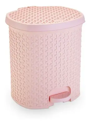 Lixeira Cesto 15 Litros Com Pedal E Tampa Banheiro Promoção! Cor Rosa