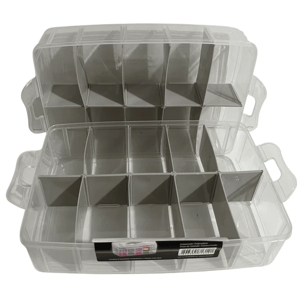 Maleta Organizadora Multiuso Modular Gde 20 Div Transparente