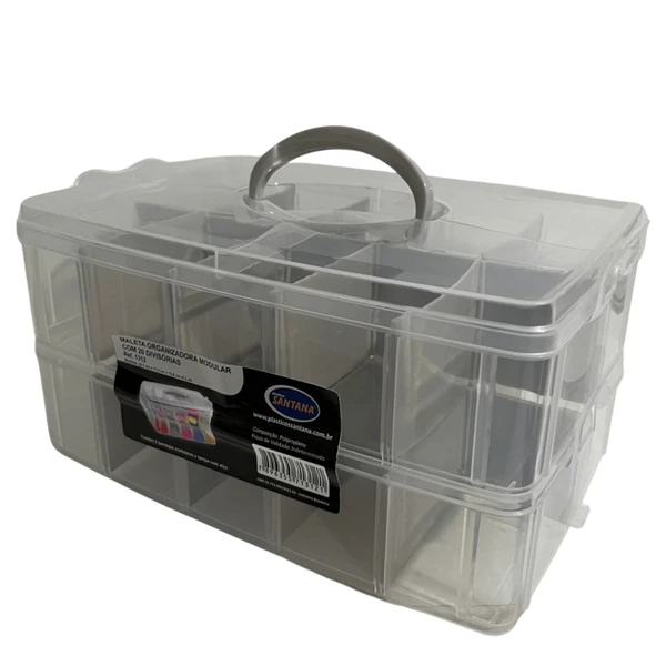 Maleta Organizadora Multiuso Modular Gde 20 Div Transparente
