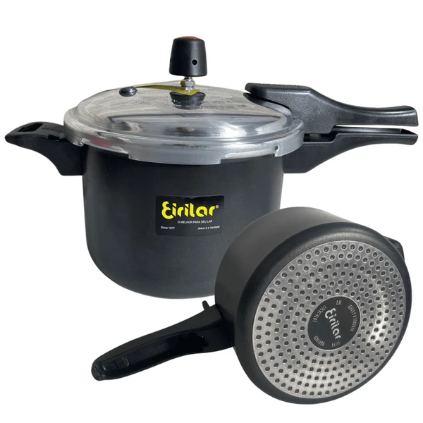 Panela Pressão Antiaderen Indução Gás Elétrico 4,5L Preto