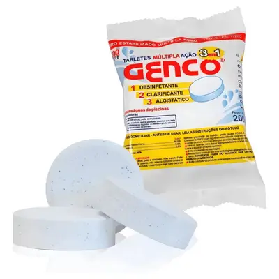Pastilha Genco 200 Gr Cloro Estabilizado Multiacao 3x1 Und