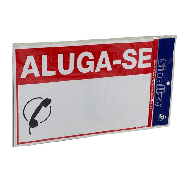 Placa Autocolante Sinalize Aluga-se 20x30cm