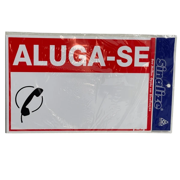 Placa Autocolante Sinalize Aluga-se 20x30cm