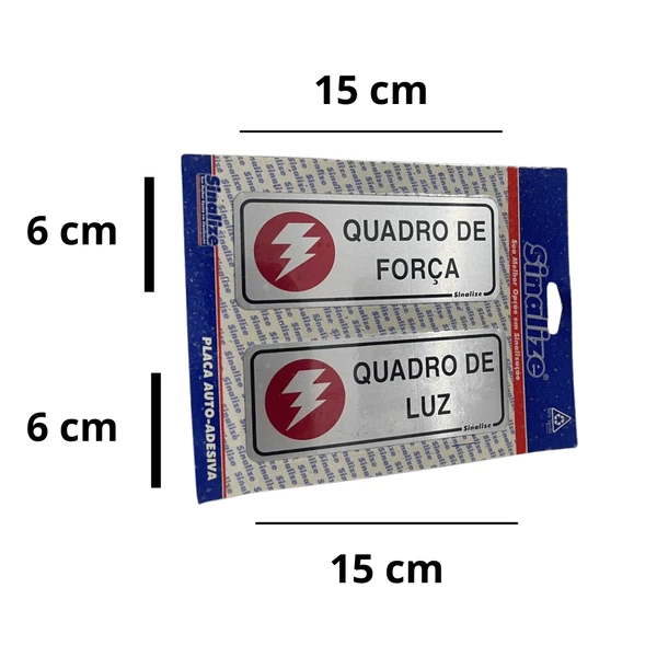 Placa Sinalize Aluminio Quadro De Força/luz 15x6cm