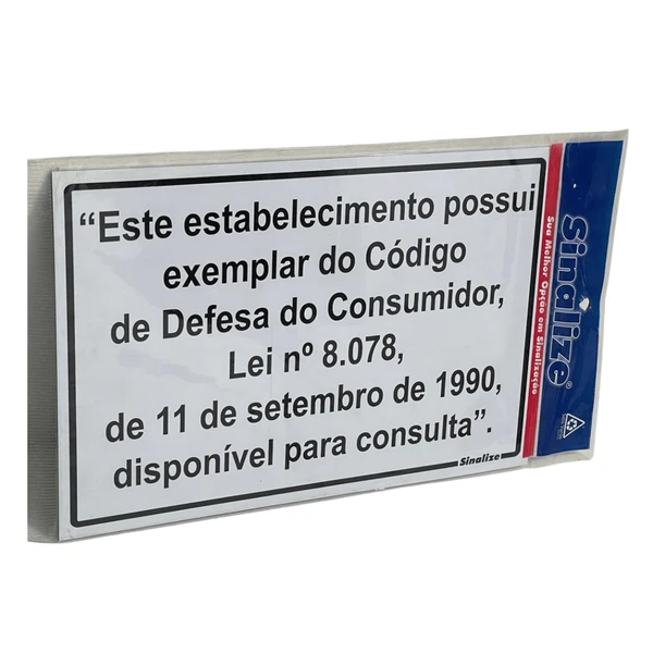 Placa Sinalize Lei Código De Defesa Do Consumidor 30x20cm