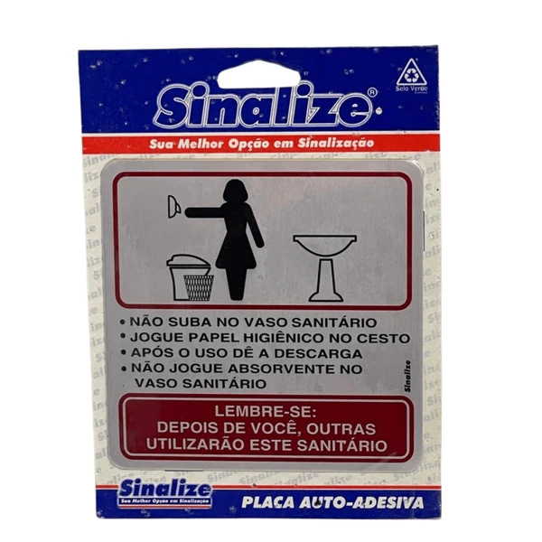 Placa de Alumínio Sinalize para Sanitário Feminino 12x12cm