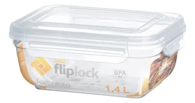 Pote Fliplock Em Plástico Transparente 1400 Ml Rischioto