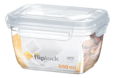 Pote Fliplock Em Plástico Transparente 550 Ml Rischioto